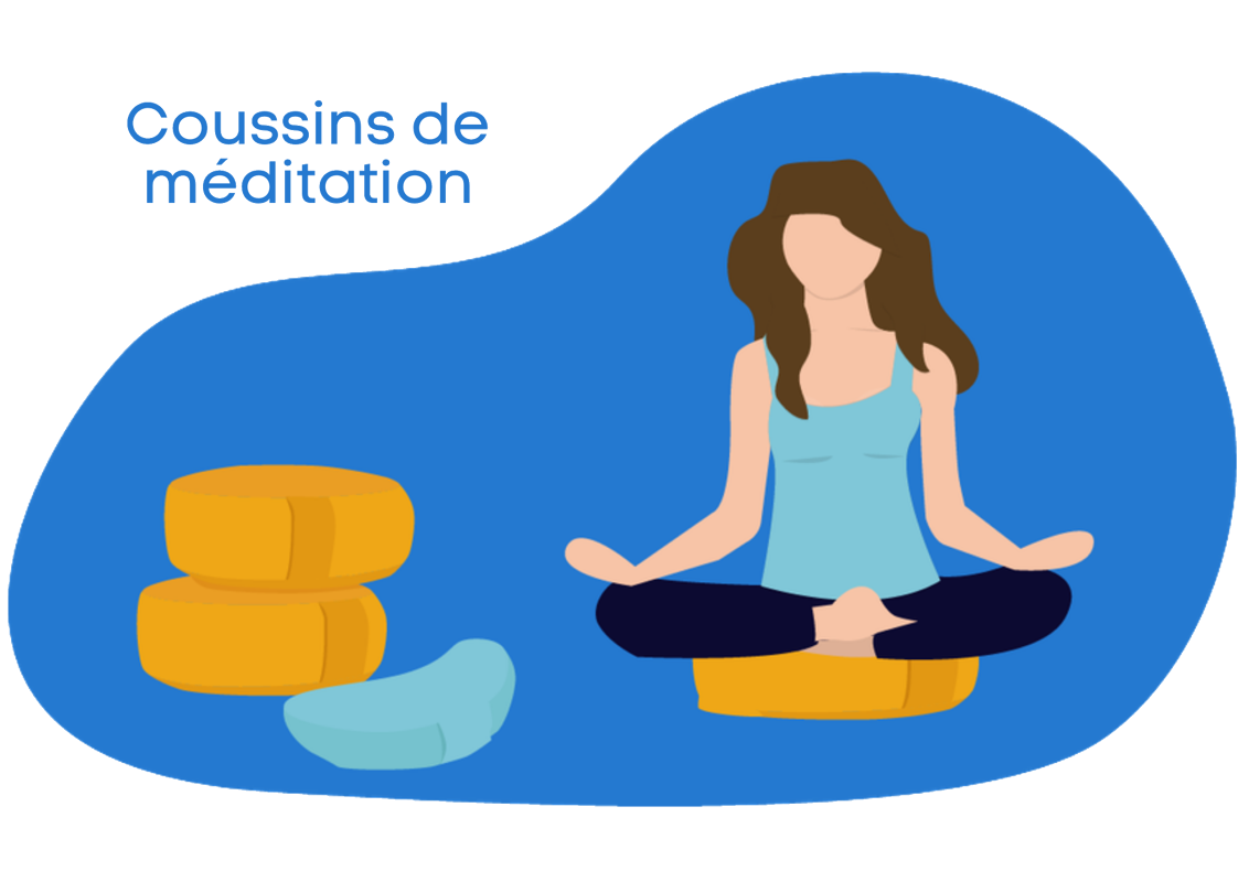 Coussin de méditation - Coussin de yoga avec housse - Grand coussin de  méditation gonflable pour yoga Zafu - Grand coussin de sol pour adultes 