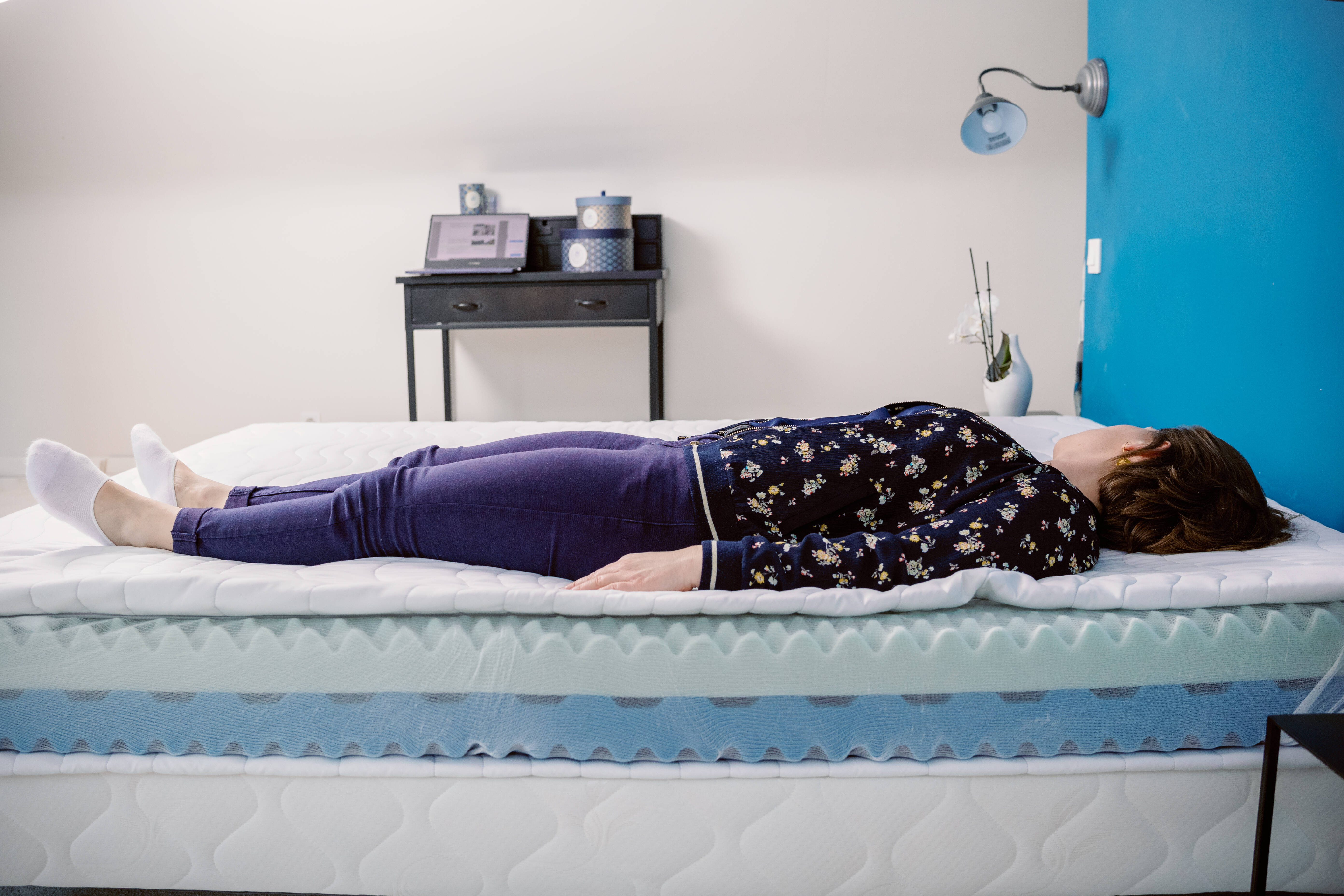 dormir sur le dos mousse verte matelas lumia