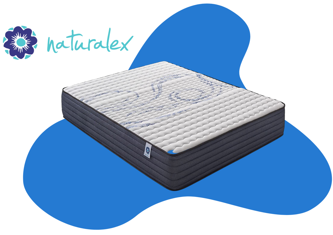 Matelas Naturalex Aerolatex 140x190 cm - Mousse à mémoire de forme HR -  Accueil Blue Latex - Respirant, Antibactérien, Indépendance de couchage -  Grand Confort