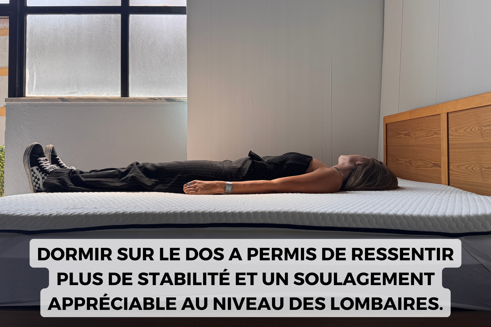 nyte surmatelas tonic sur le dos