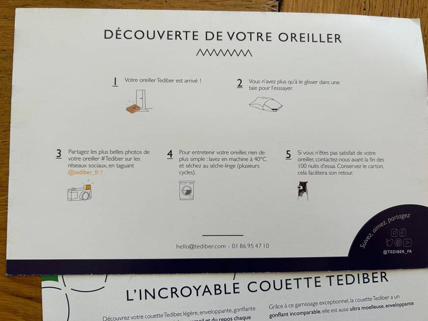 Tediber couette avis et guide oreiller
