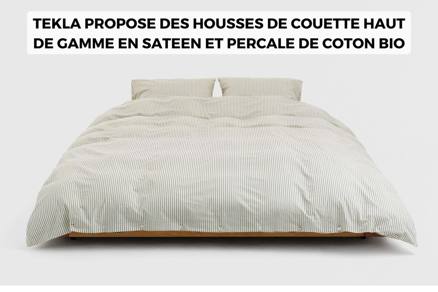 housse de couette blanche rayée Tekla