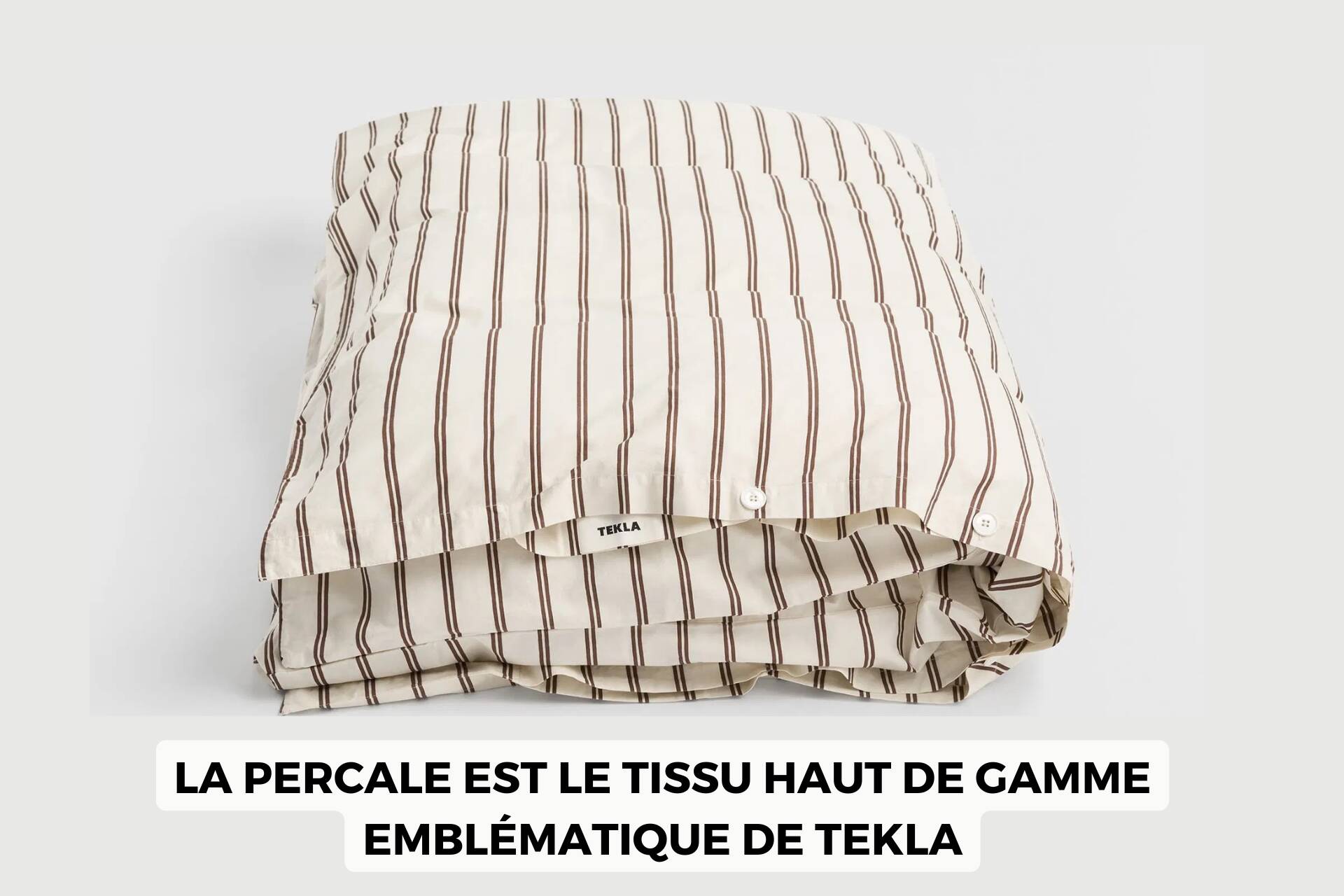 housse de couette à rayures Tekla en percale de coton