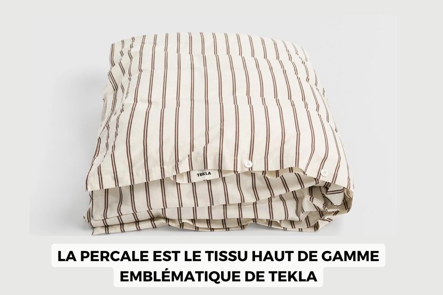 housse de couette à rayures Tekla en percale de coton