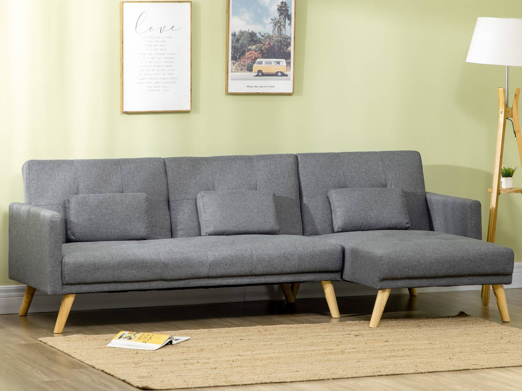 Canapé d'angle convertible scandinave