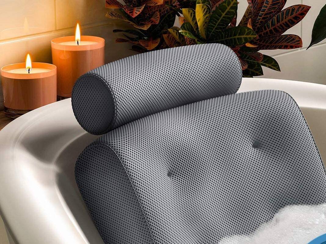 Oreiller de bain SPA antidérapant, appui-tête de baignoire doux on