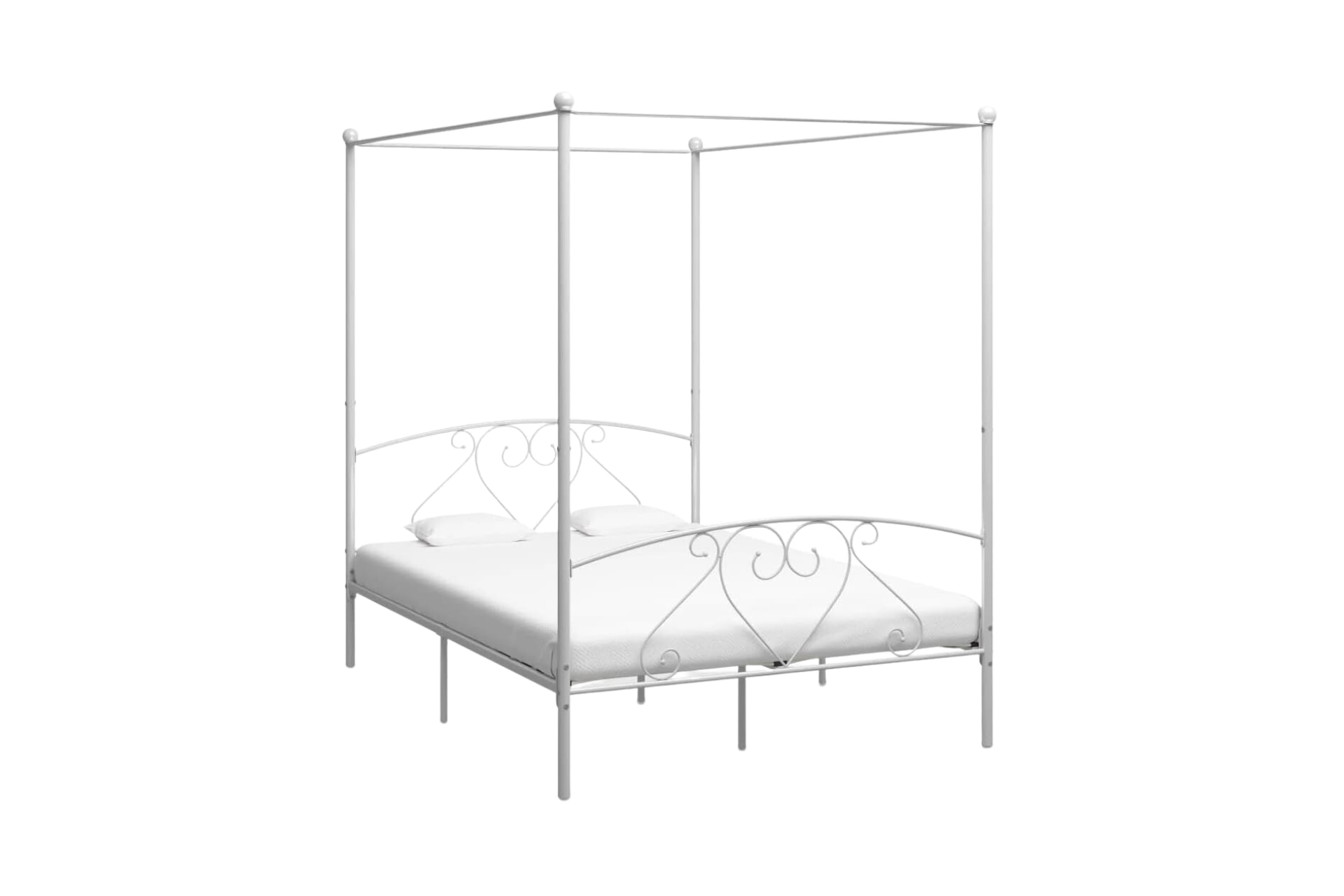 lit baldaquin metal blanc