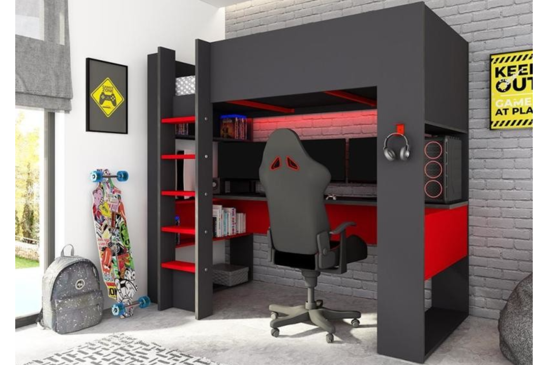 lit mezzanine conforama noah