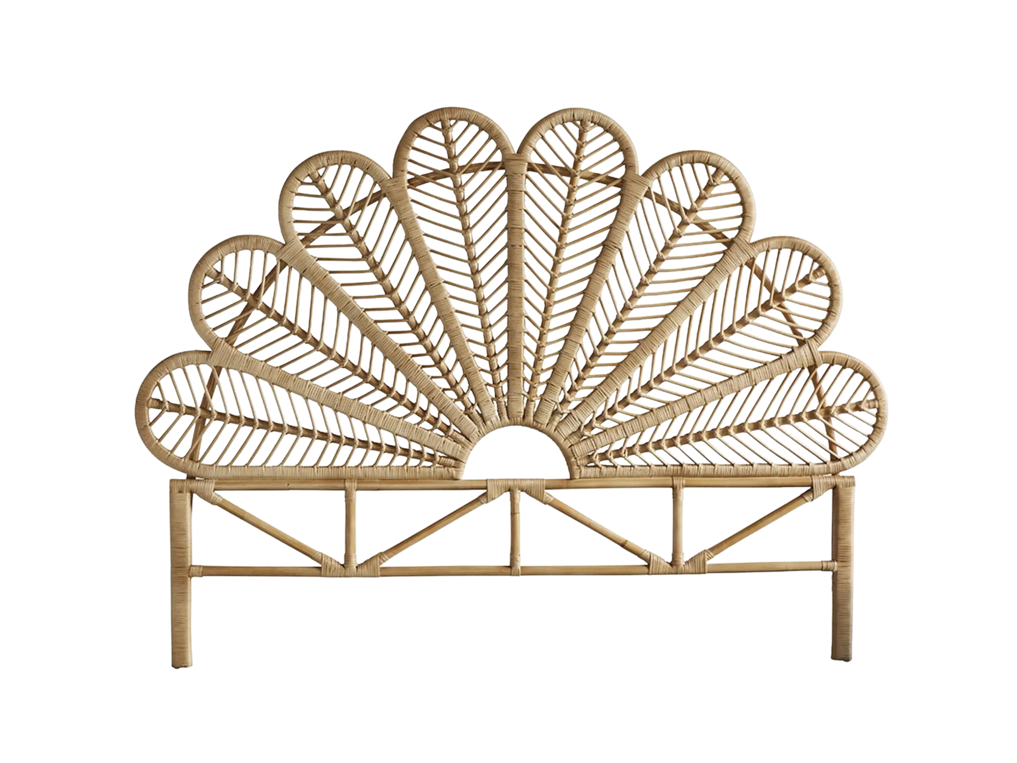 tete de lit rotin boho demi lune